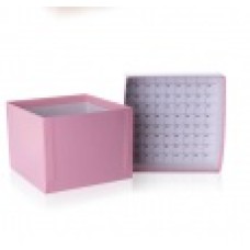 W651602-XL - Boîte de stockage en carton CryoFile® rose XL, 130 mm longueur x 130 mm largeur x 97 mm hauteur, pour fioles cryogeniques 5 mL 