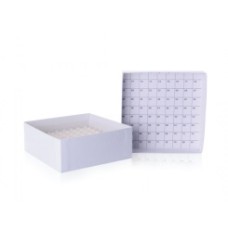 W651603 - Boîte de stockage en carton CryoFile® blanche, 130 mm longueur x 130 mm largeur x 52 mm hauteur, pour fioles cryogeniques 2 mL 