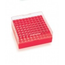 W651704-R - Boîte de congelation KeepIT® 100 plastique rouge, 100 emplacements 