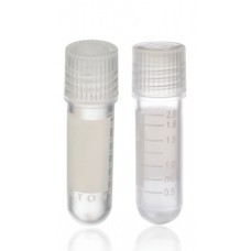 W985861 - Fiole cryogenique CryoELITE® à fond rond 2 mL en polypropylene, avec pastille d'annotation et bouchon naturel à filetage externe 
