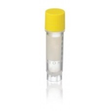 W985866-BC - Fiole sterile CryoELITE® autoportante à filetage externe 2 mL en polypropylene, avec insert à code-barres 2D et bouchon jaune 