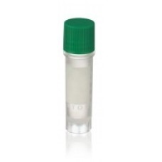 W985867-BC - Fiole sterile CryoELITE® autoportante à filetage externe 2 mL en polypropylene, avec insert à code-barres 2D et bouchon vert 