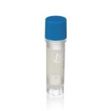 W985868-BC - Fiole sterile CryoELITE® autoportante à filetage externe 2 mL en polypropylene, avec insert à code-barres 2D et bouchon bleu 