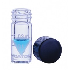 W986273NG - Fiole V Vial® 0,3 mL col filete en verre clair borosilicate de Type I, graduee, avec bouchon 13-425 