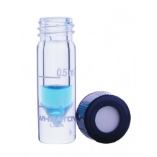 W986294NG - Fiole V Vial® 1,0 mL col filete en verre clair borosilicate de Type I, graduee, avec bouchon 13-425 à haut ouvert 