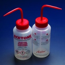 WGW537VTML - Pissette de securite anti-goutte LDPE 500ml acetone bouchon rouge multilingue Anglais, français, Allemand et Espagnol