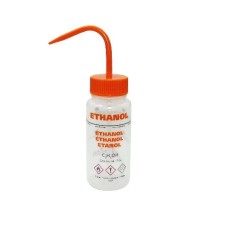 WGW541PML - Pissette col large LDPE 500ml ethanol bouchon orange Multilingue