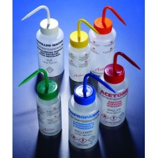 WGW603PML - Pissette col large LDPE 500ml eau deionisee bouchon blanc Multilingue Anglais, Français, Allemand et Espagnol