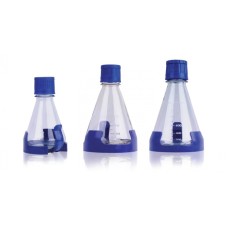 WPFPC2000S - Fiole à agiter en polycarbonate, 2000 mL, fond plat, sterile avec bouchon DuoCap brevete à echange d'air 