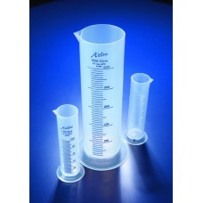 CPS0100P - Eprouvette forme basse serigraphie bleue PP clair 100ml