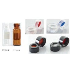 W225326-06 - Fiole 0,3 mL en verre clair borosilicate de Type I avec bouchon naturel à joint PTFE 